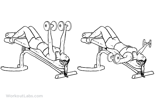 En etkili alt göğüs hareketleri Decline Dumbbell Fly gymturk gym turk